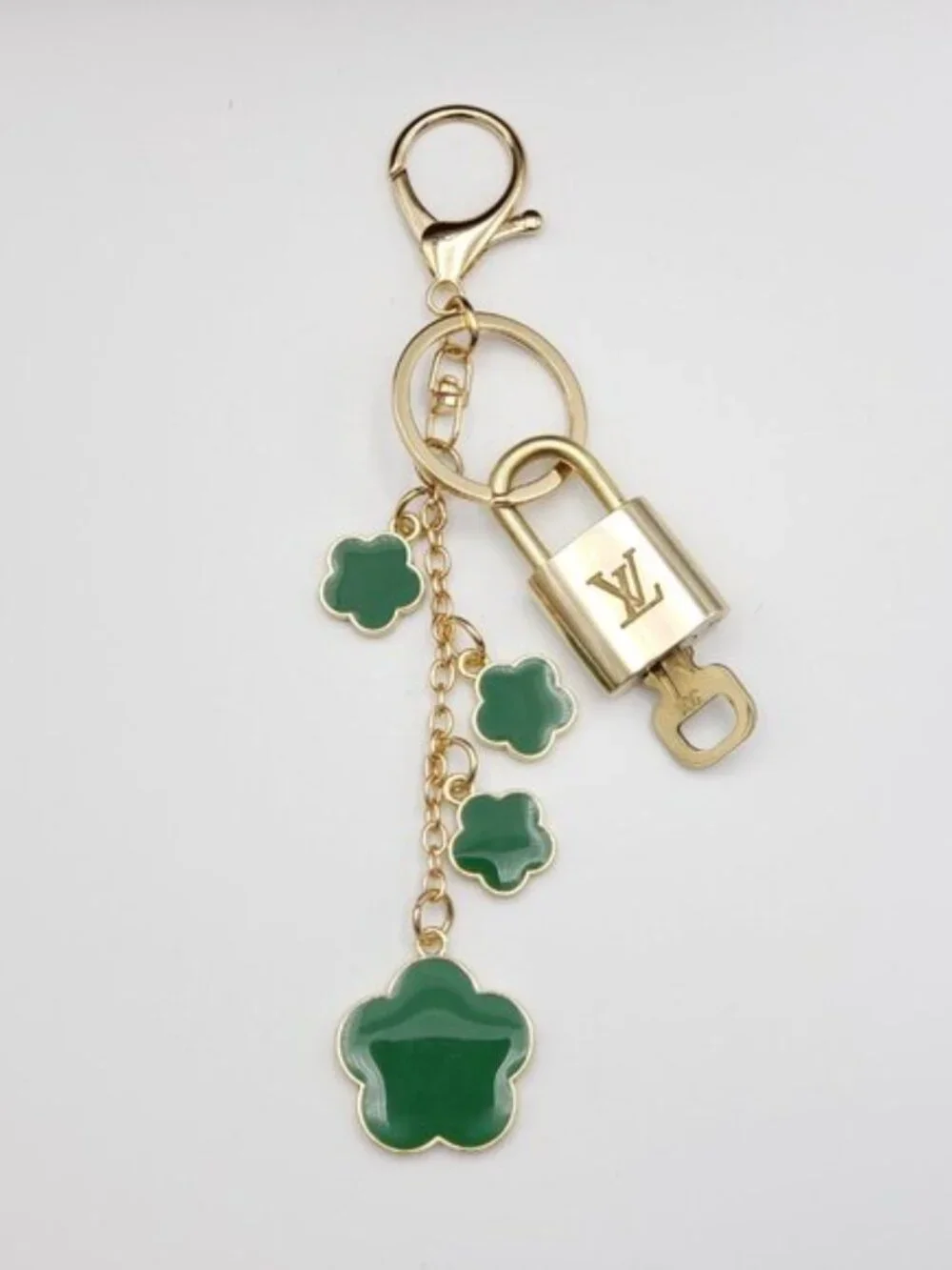 Louis Vuitton Authentic Gold Padlock 🔒 Key + Unbranded Flower Bag Charm